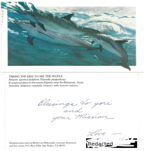 Full Dolphin girl postcard
